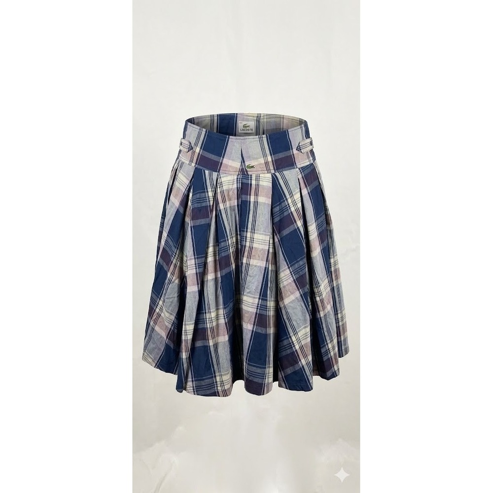 Lacoste Vintage Plaid Pleated Skirt Womens Sz 38 F 4072 Slovakian Devanlay Cotto